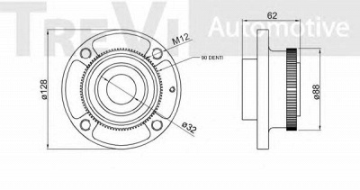 TREVI AUTOMOTIVE wb1227 -  Комплект подшипника ступицы колеса